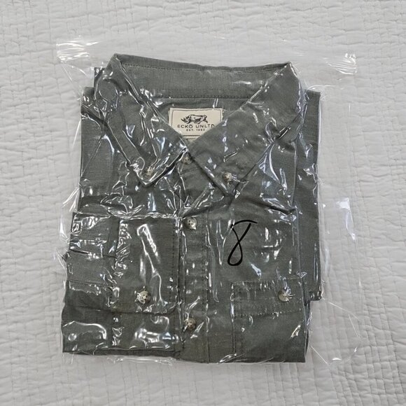 Ecko Unltd. Button Down Shirt Men's L Green Chambray Long Sleeve EUC LN - Picture 16 of 16